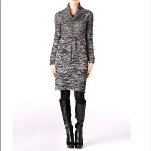 Calvin Klein cowl neck long sleeve sweater dress with draw-string waist